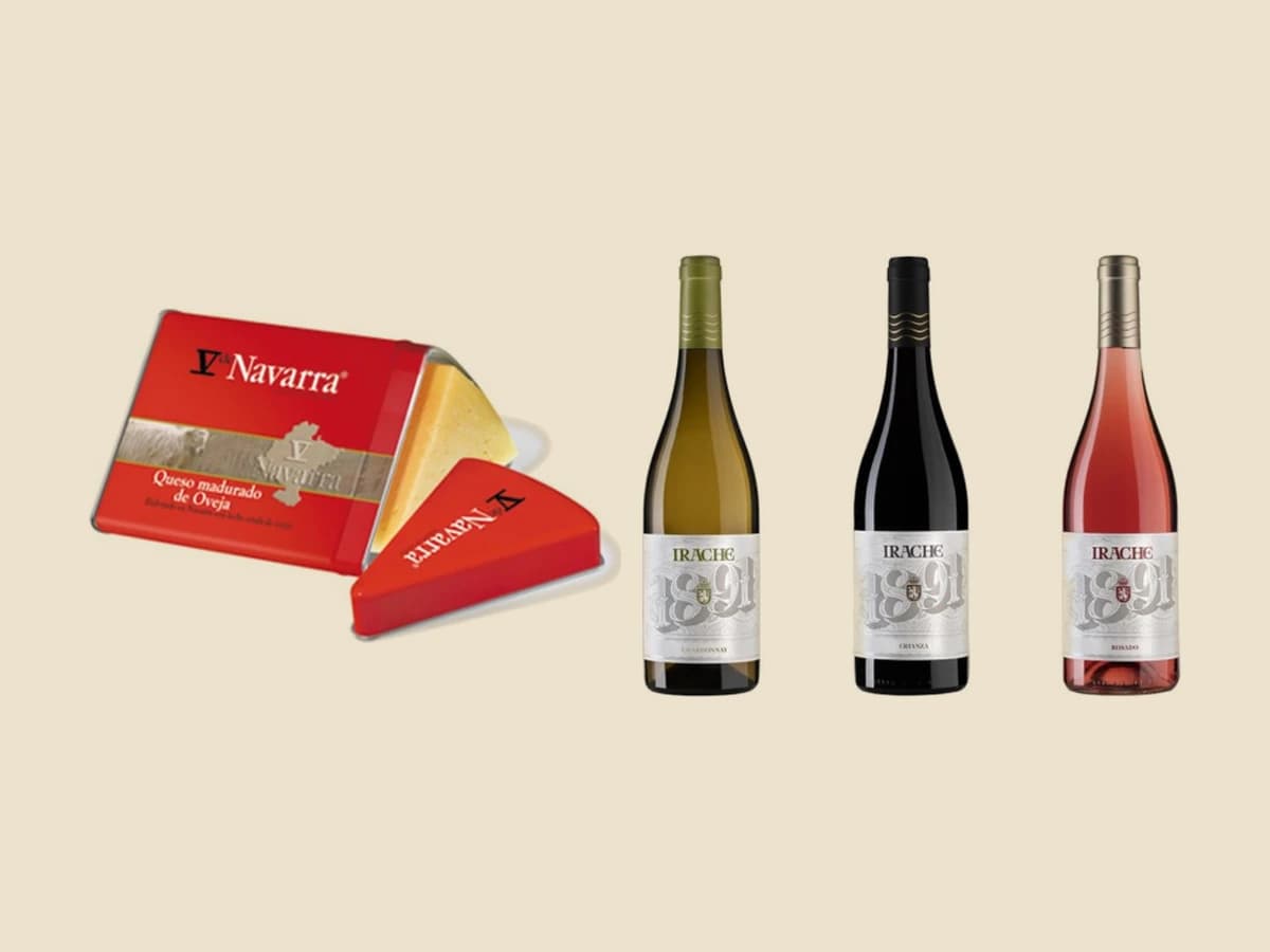 Queso de oveja La Vasco Navarra con mermelada de higo de Irular, con Irache Crianza