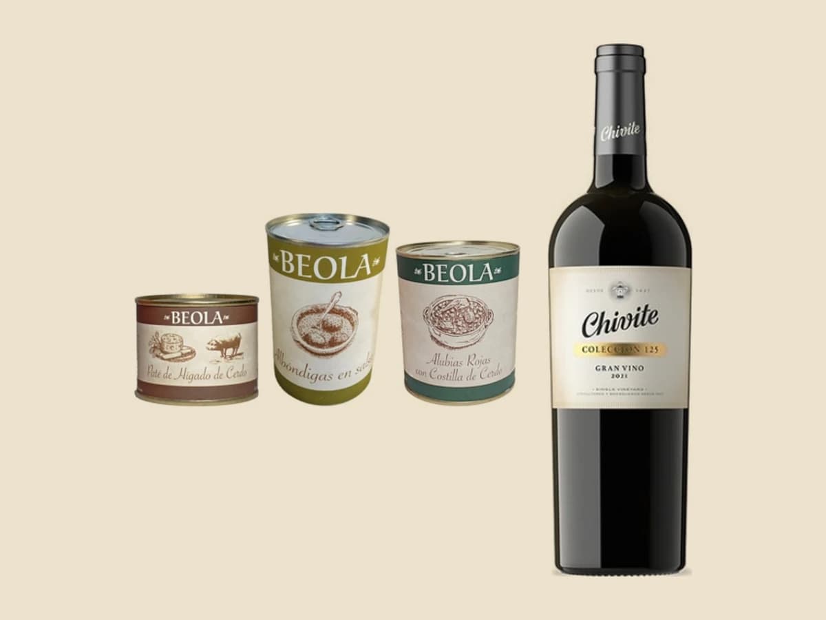 Alubias rojas con costilla de cerdo de Beola, con Chivite Colección 125 Tinto